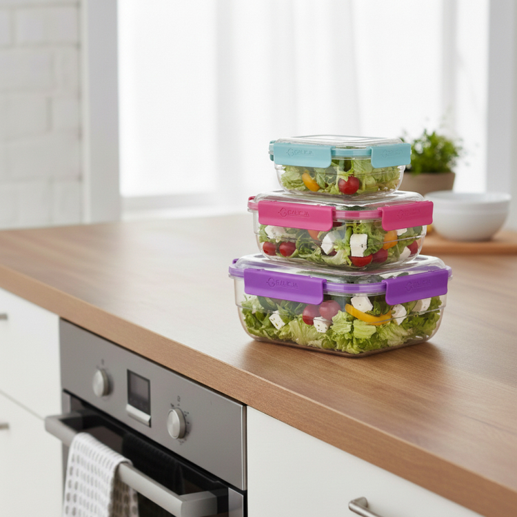 Komplet pojemników prostokątnych VIVO 3 sztuki